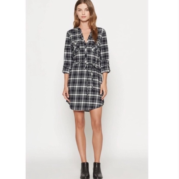 NWT $188 Soft Joie Castle Black / White Plaid Dress in size XS! - Picture 2 of 13